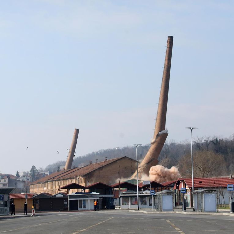 Ciglana Črnomerec, rušenje dimnjaka B